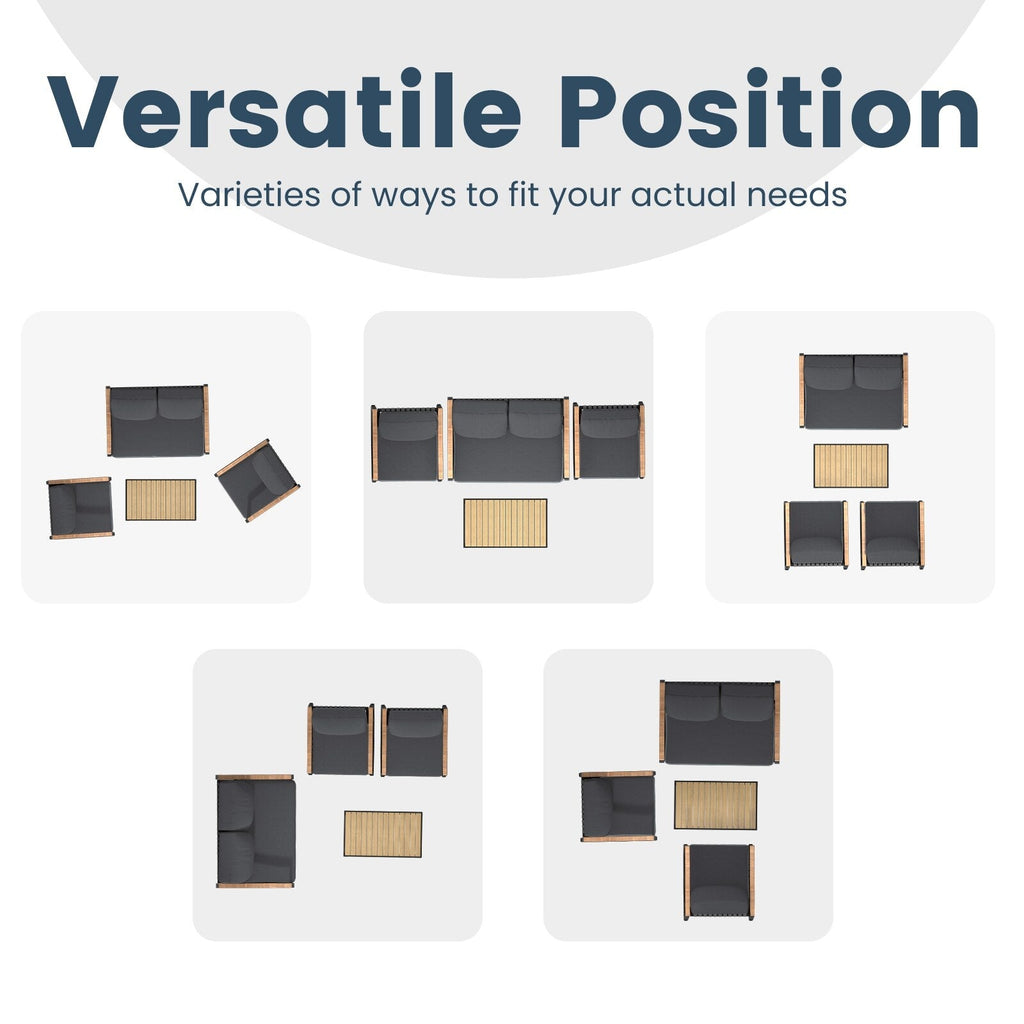 Ensemble de conversation de patio 4 pièces avec coussins et chaises berçantes