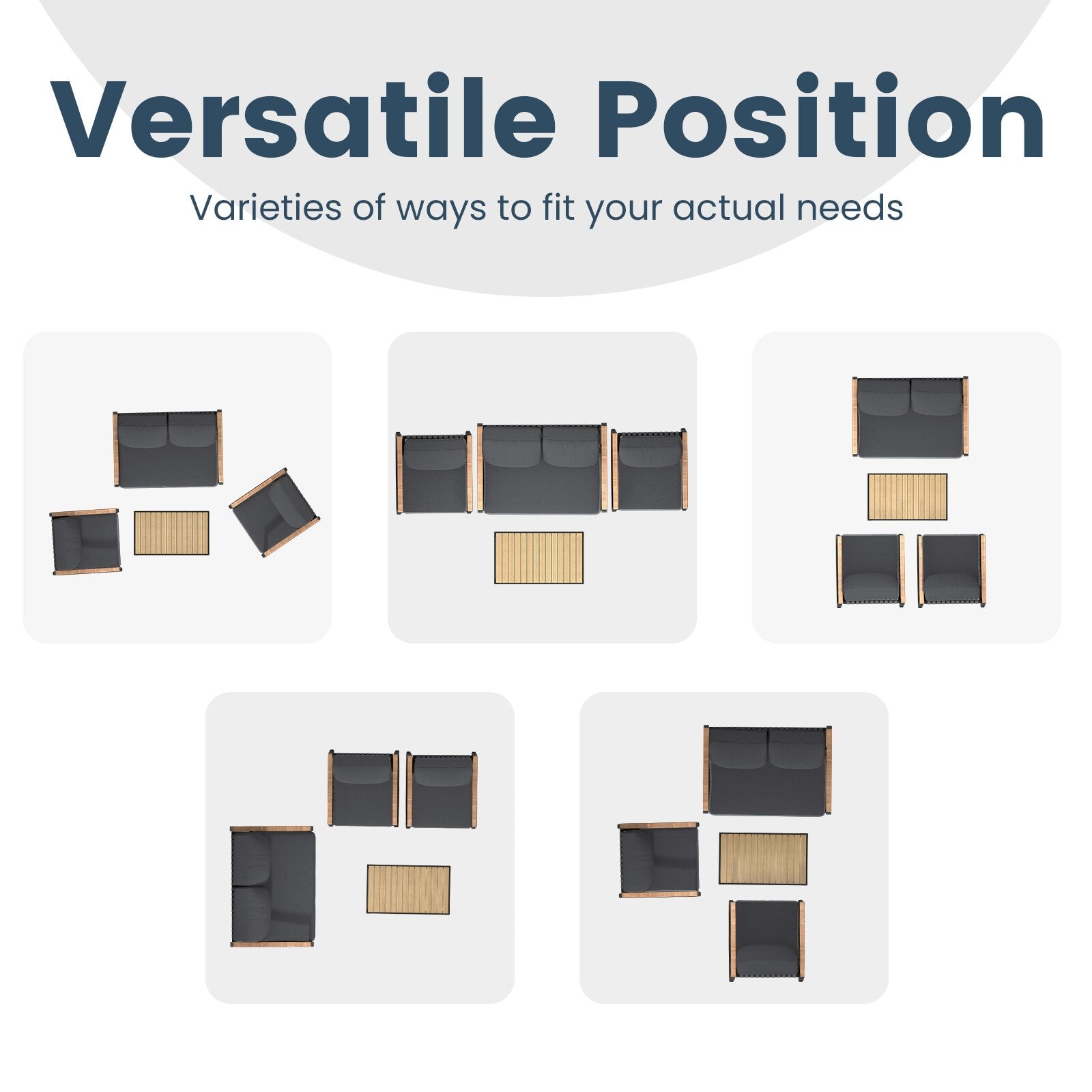 Ensemble de conversation de patio 4 pièces avec coussins et chaises berçantes