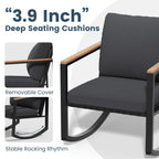 Ensemble de conversation de patio 4 pièces avec coussins et chaises berçantes