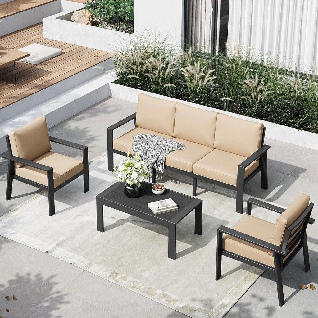 Ensemble de meubles de patio 4 pièces Ensemble de meubles d'extérieur en aluminium