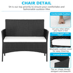 Ensemble de meubles de patio 4 pièces en rotin et osier Ensemble de conversation