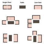 Ensemble de meubles de patio 4 pièces en rotin et osier Ensemble de conversation