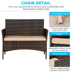 Ensemble de meubles de patio 4 pièces en rotin et osier Ensemble de conversation