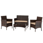 Ensemble de meubles de patio 4 pièces en rotin et osier Ensemble de conversation