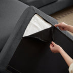 Canapé sectionnel 4 places en U avec méridienne double pour salon