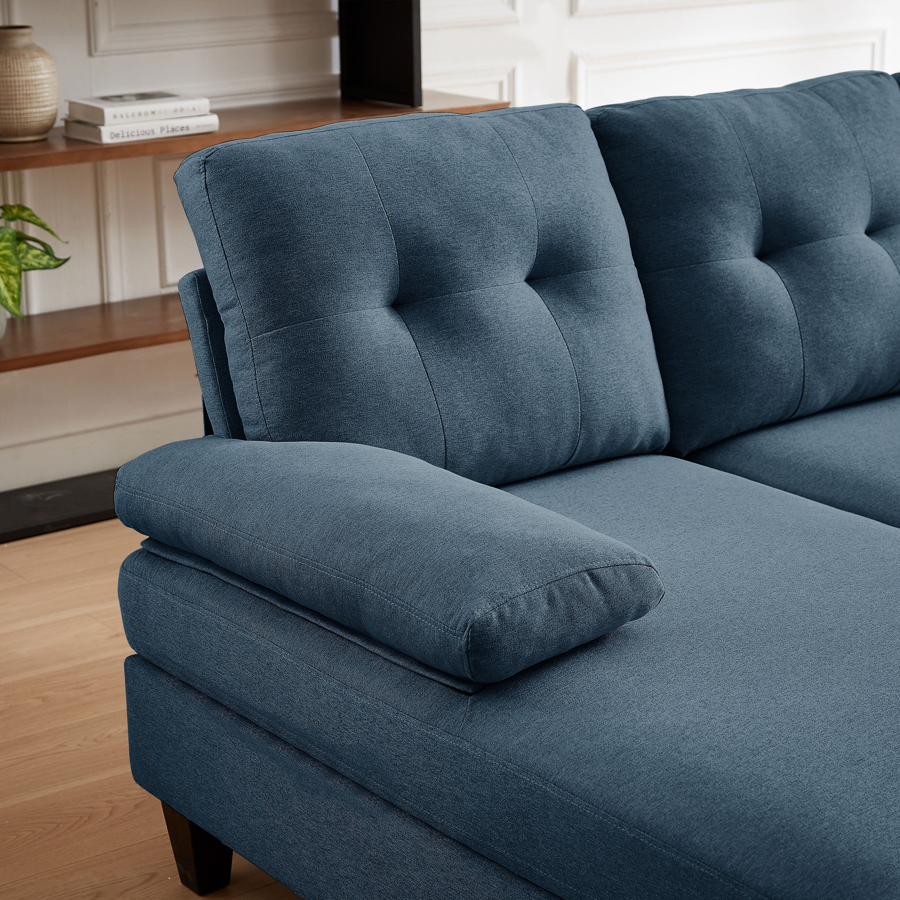 Canapé sectionnel 4 places en U avec méridienne double pour salon