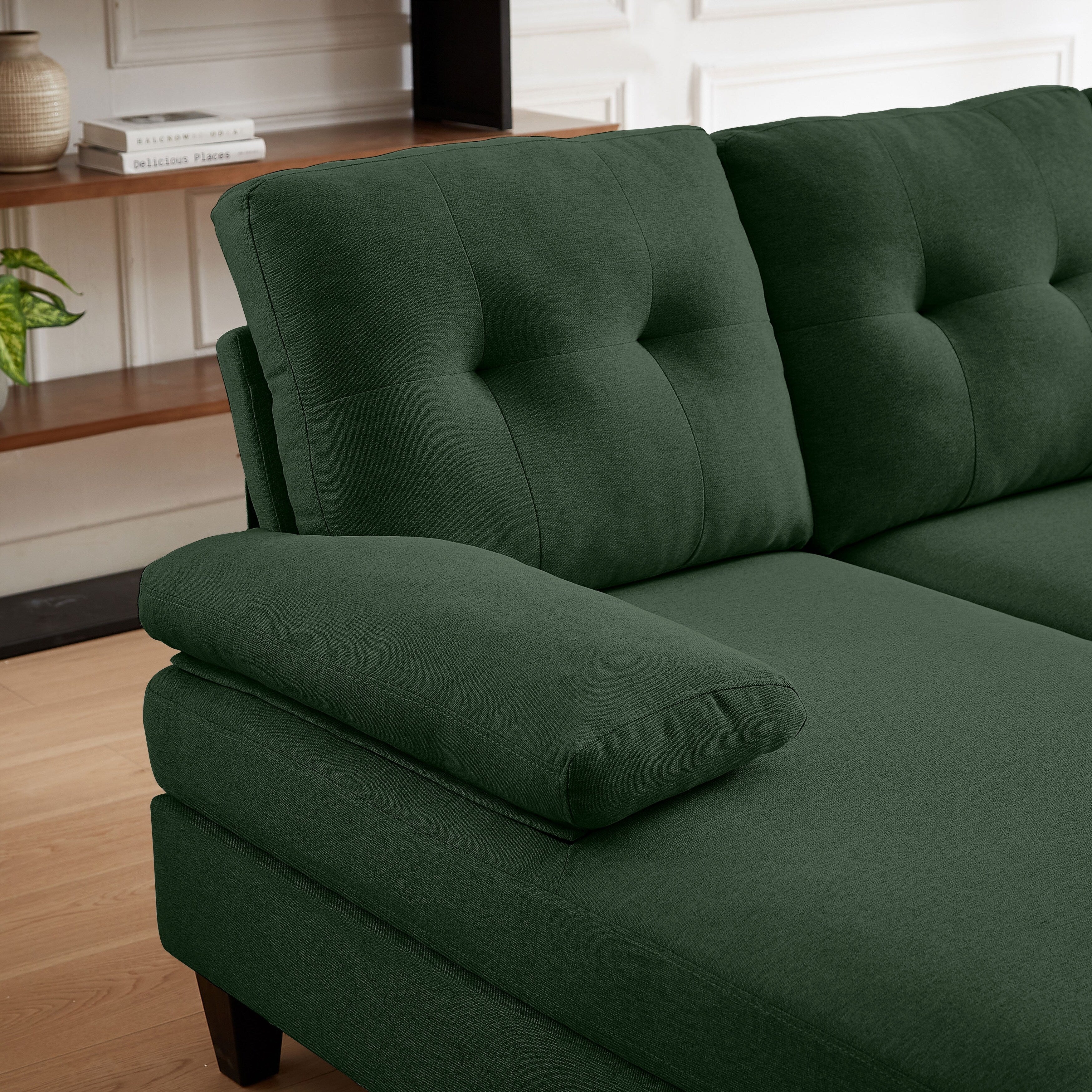 Canapé sectionnel 4 places en U avec méridienne double pour salon