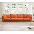 Canapé 4 places en chenille avec housse amovible pour salon