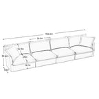 Canapé 4 places en chenille avec housse amovible pour salon