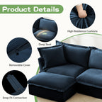 Canapé 4 places en chenille avec housse amovible pour salon