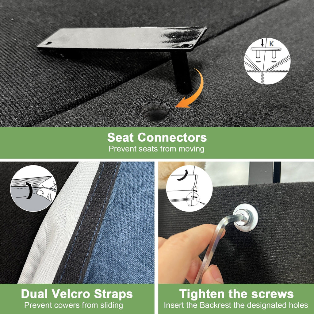 Canapé 4 places en chenille avec housse amovible pour salon