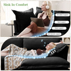 Canapé 4 places en chenille avec housse amovible pour salon