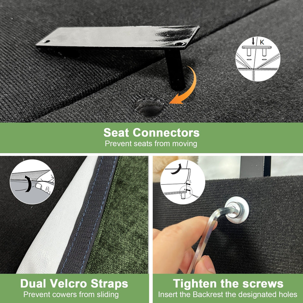 Canapé 4 places en chenille avec housse amovible pour salon