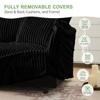 Canapé 4 places en velours côtelé extra profond pour salon