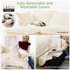 Canapé 4 places en velours côtelé extra profond pour salon