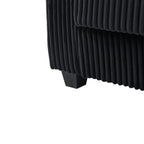 Canapé 4 places moderne en velours côtelé avec ports USB, rangement dissimulé et porte-gobelets rabattables