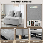 Canapé-lit convertible 4 en 1 avec dossier réglable