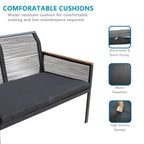 Ensemble de salon de jardin 4 pièces en osier noir