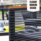 Ensemble de salon de jardin 4 pièces en osier noir