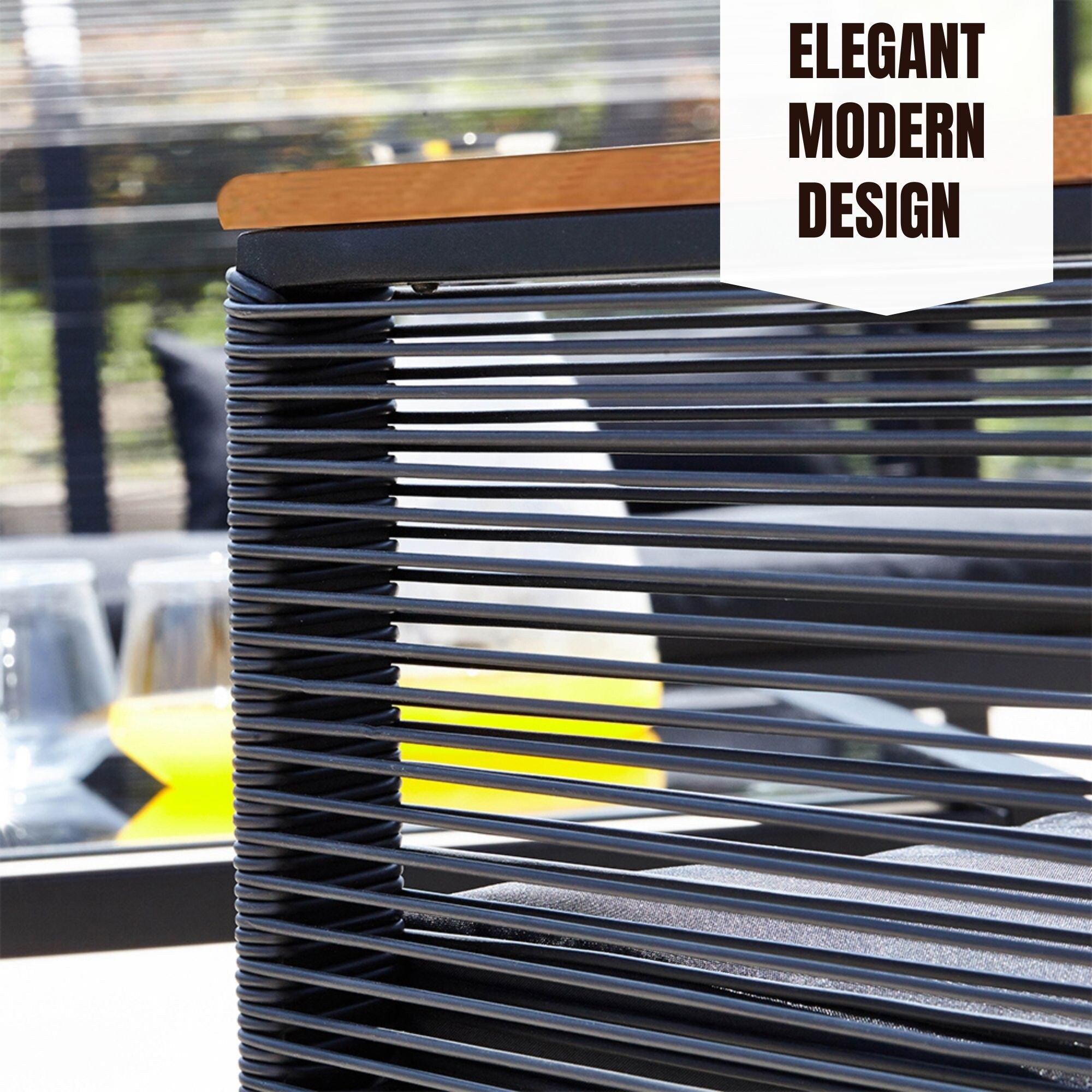 Ensemble de salon de jardin 4 pièces en osier noir