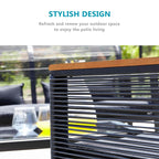 Ensemble de salon de jardin 4 pièces en osier noir