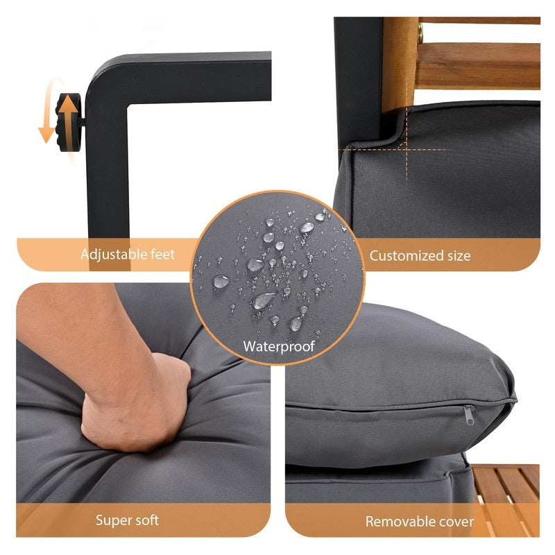 Ensemble de salon de jardin 4 pièces avec canapé et coussin amovible