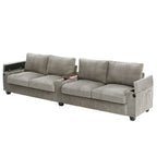 Canapé 4 places en velours côtelé