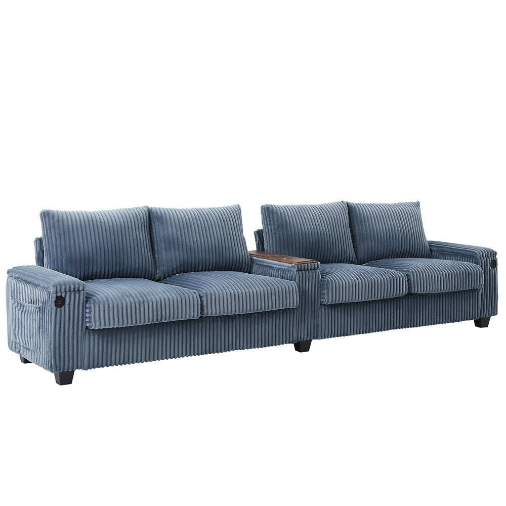 Canapé 4 places en velours côtelé