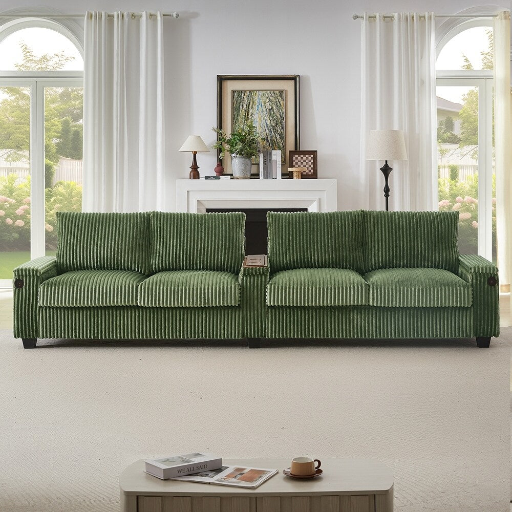 Canapé 4 places en velours côtelé