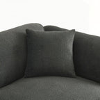 Canapé 4 places avec coussins d'assise en éponge pure et repose-pieds amovible comprenant 3 coussins décoratifs