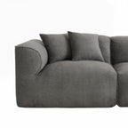 Canapé 4 places avec coussins d'assise en éponge pure et repose-pieds amovible comprenant 3 coussins décoratifs