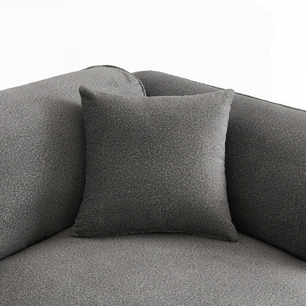 Canapé 4 places avec coussins d'assise en éponge pure et repose-pieds amovible comprenant 3 coussins décoratifs