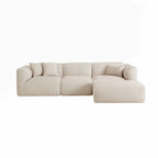 Canapé 4 places avec coussins d'assise en éponge pure et repose-pieds amovible comprenant 3 coussins décoratifs