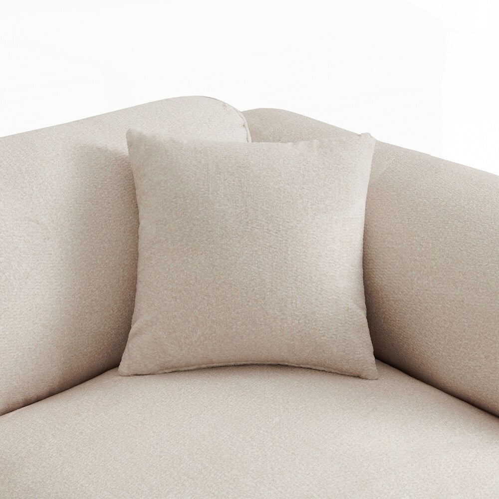 Canapé 4 places avec coussins d'assise en éponge pure et repose-pieds amovible comprenant 3 coussins décoratifs