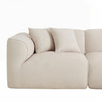 Canapé 4 places avec coussins d'assise en éponge pure et repose-pieds amovible comprenant 3 coussins décoratifs