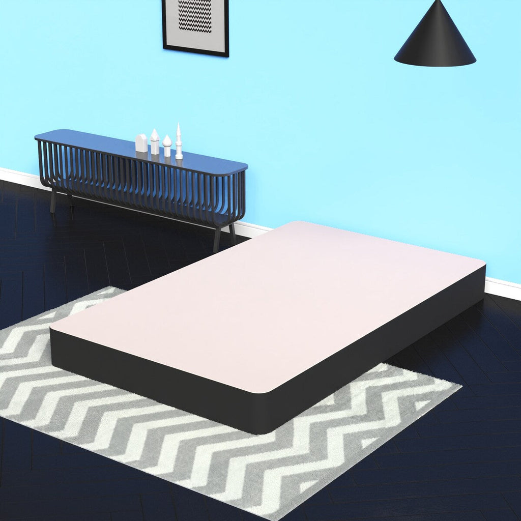 Sommier tapissier de 4,5 et 8 pouces, assemblage simple et facile, structure en bois robuste et durable pour soulager la pression, noir