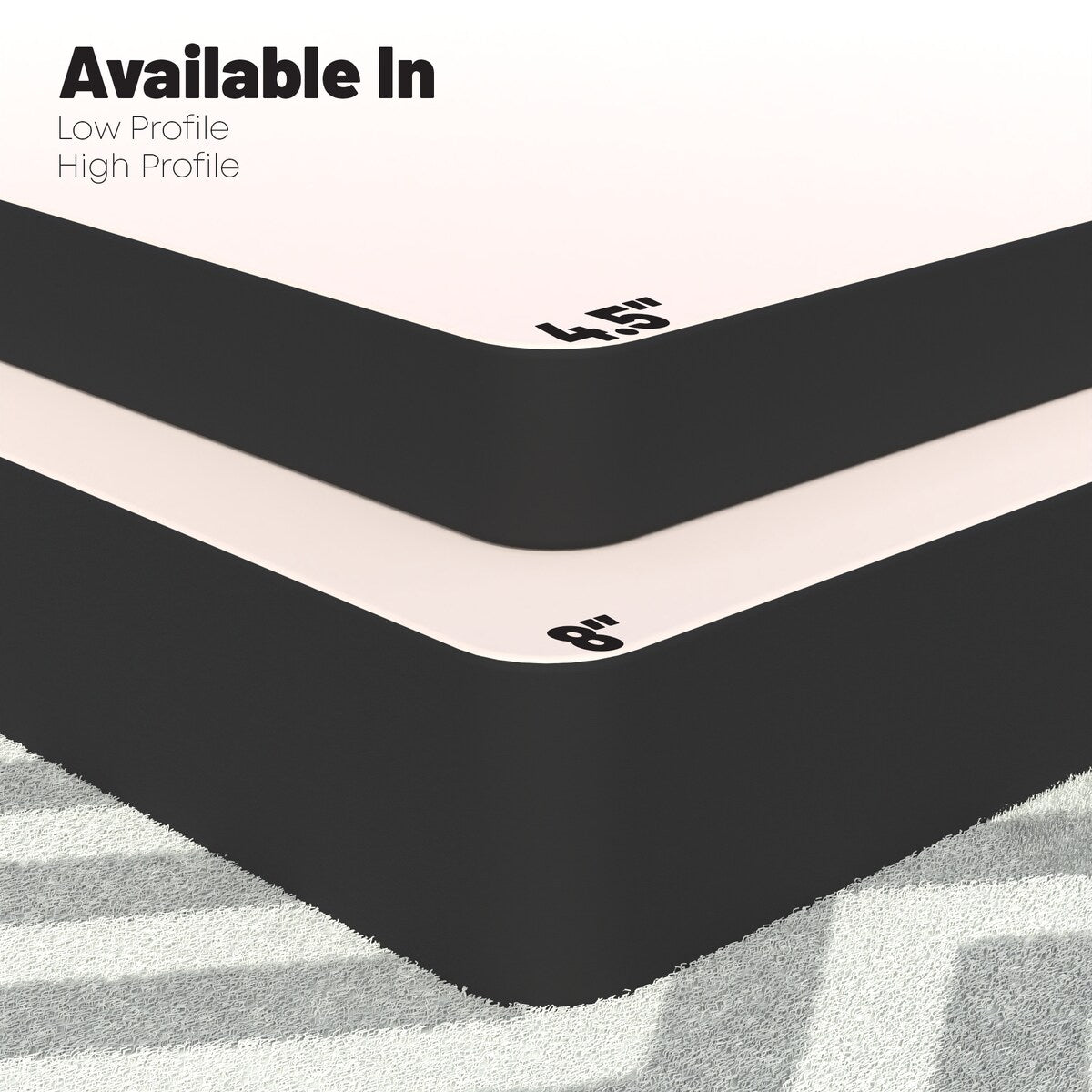 Sommier tapissier de 4,5 et 8 pouces, assemblage simple et facile, structure en bois robuste et durable pour soulager la pression, noir