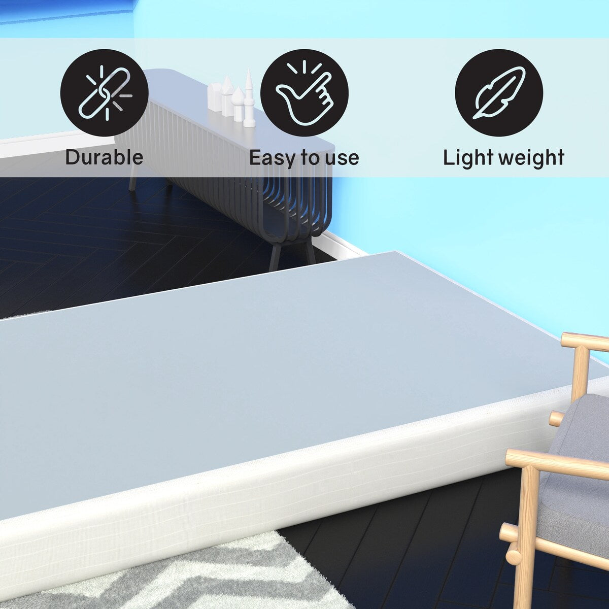 Sommier/sommier de 4,5 et 8 pouces, assemblage simple et facile, structure en bois robuste et durable pour soulager la pression