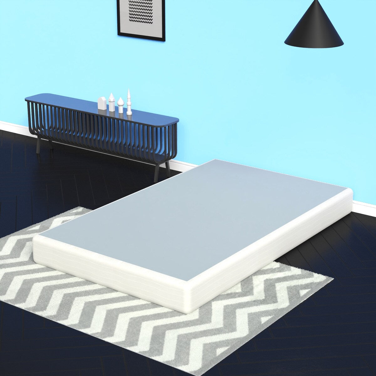Sommier/sommier de 4,5 et 8 pouces, assemblage simple et facile, structure en bois robuste et durable pour soulager la pression