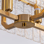 Lustre rectangulaire en cristal moderne linéaire de 40 po, 16 lumières, en laiton doré, pour salle à manger, salon, cuisine, îlot central