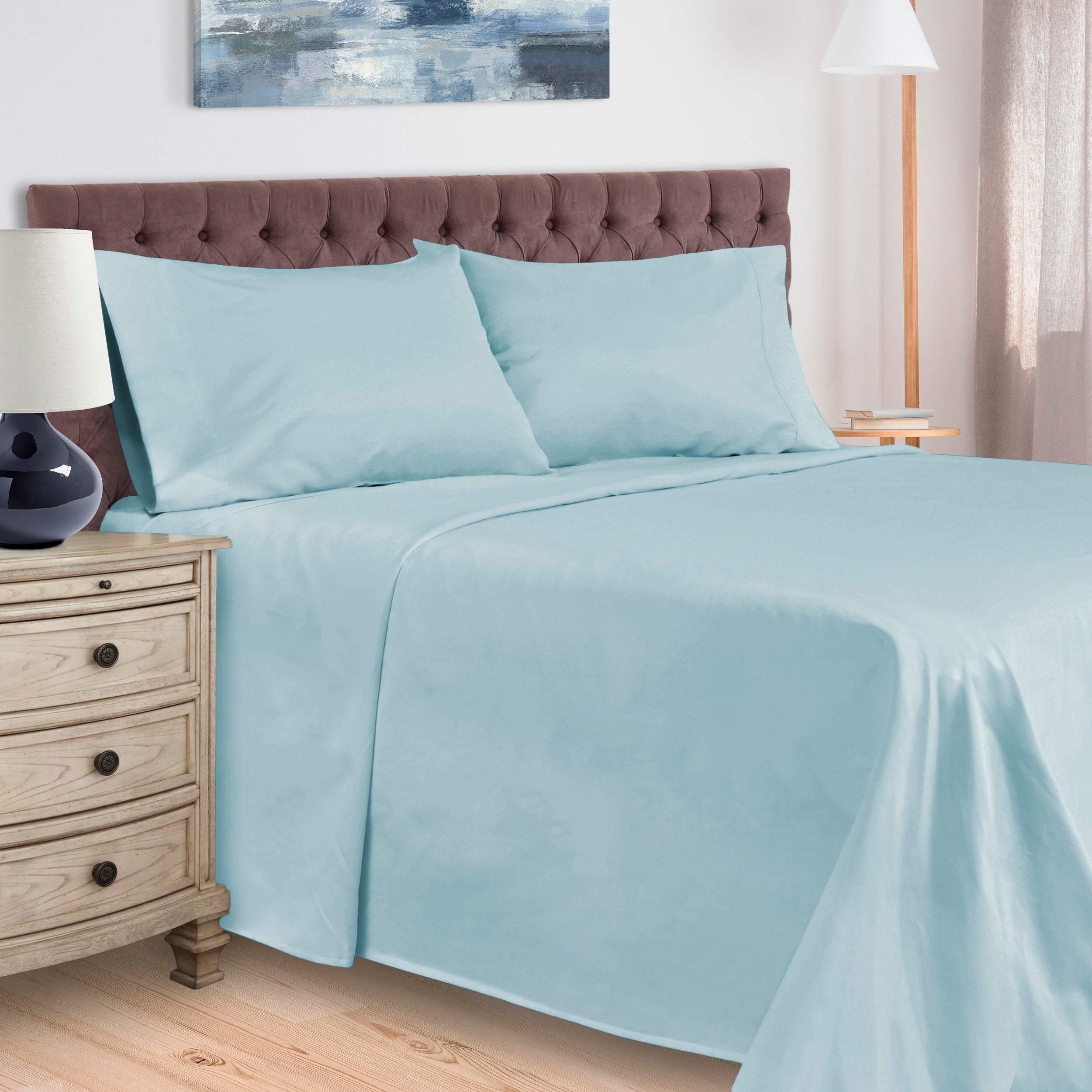 Parure de lit unie en coton égyptien 400 fils par Superior