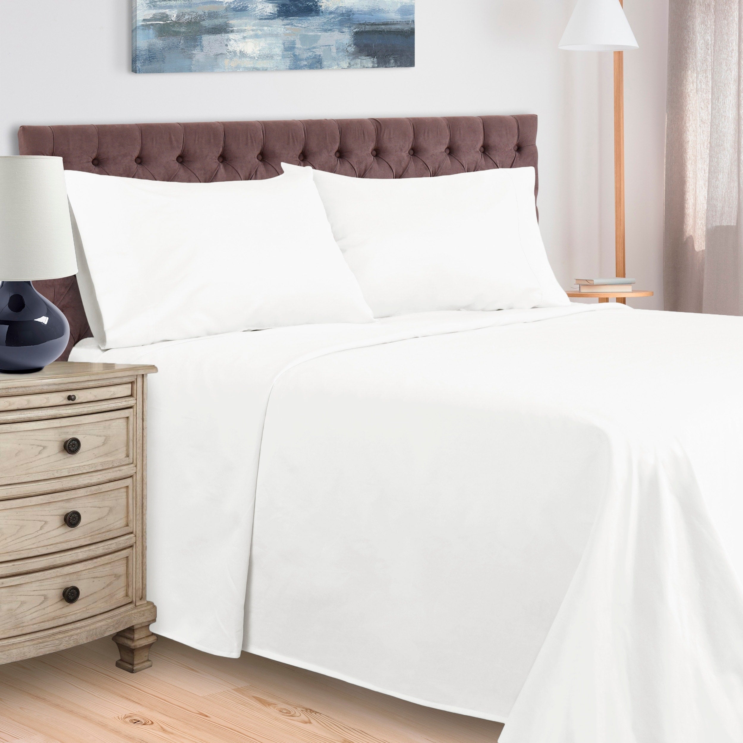 Parure de lit unie en coton égyptien 400 fils par Superior