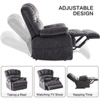 Fauteuil inclinable manuel surdimensionné 41 W, canapés inclinables extra larges