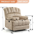 Fauteuil inclinable manuel surdimensionné 41 W, canapés inclinables extra larges