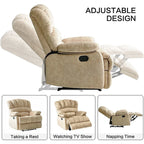 Fauteuil inclinable manuel surdimensionné 41 W, canapés inclinables extra larges