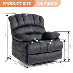 Fauteuil inclinable manuel surdimensionné 41 W, canapés inclinables extra larges