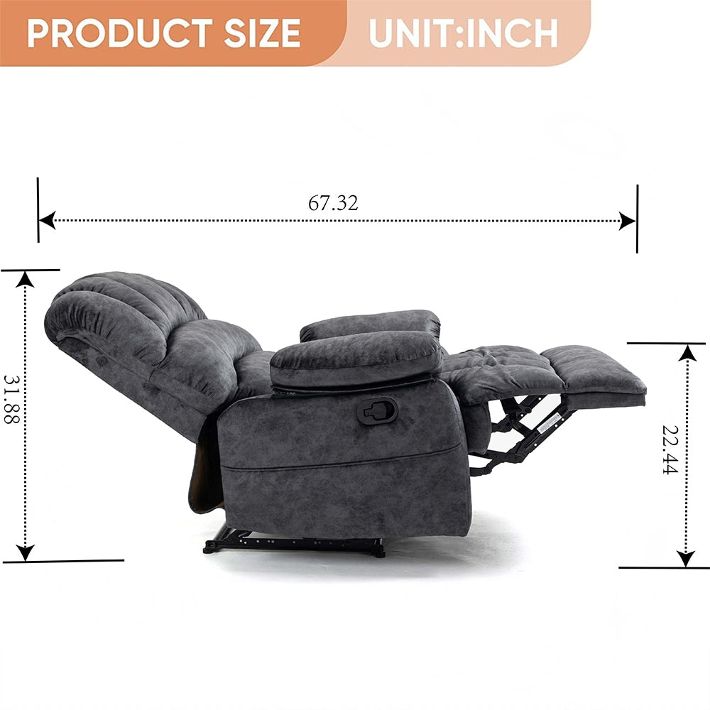 Fauteuil inclinable manuel surdimensionné 41 W, canapés inclinables extra larges