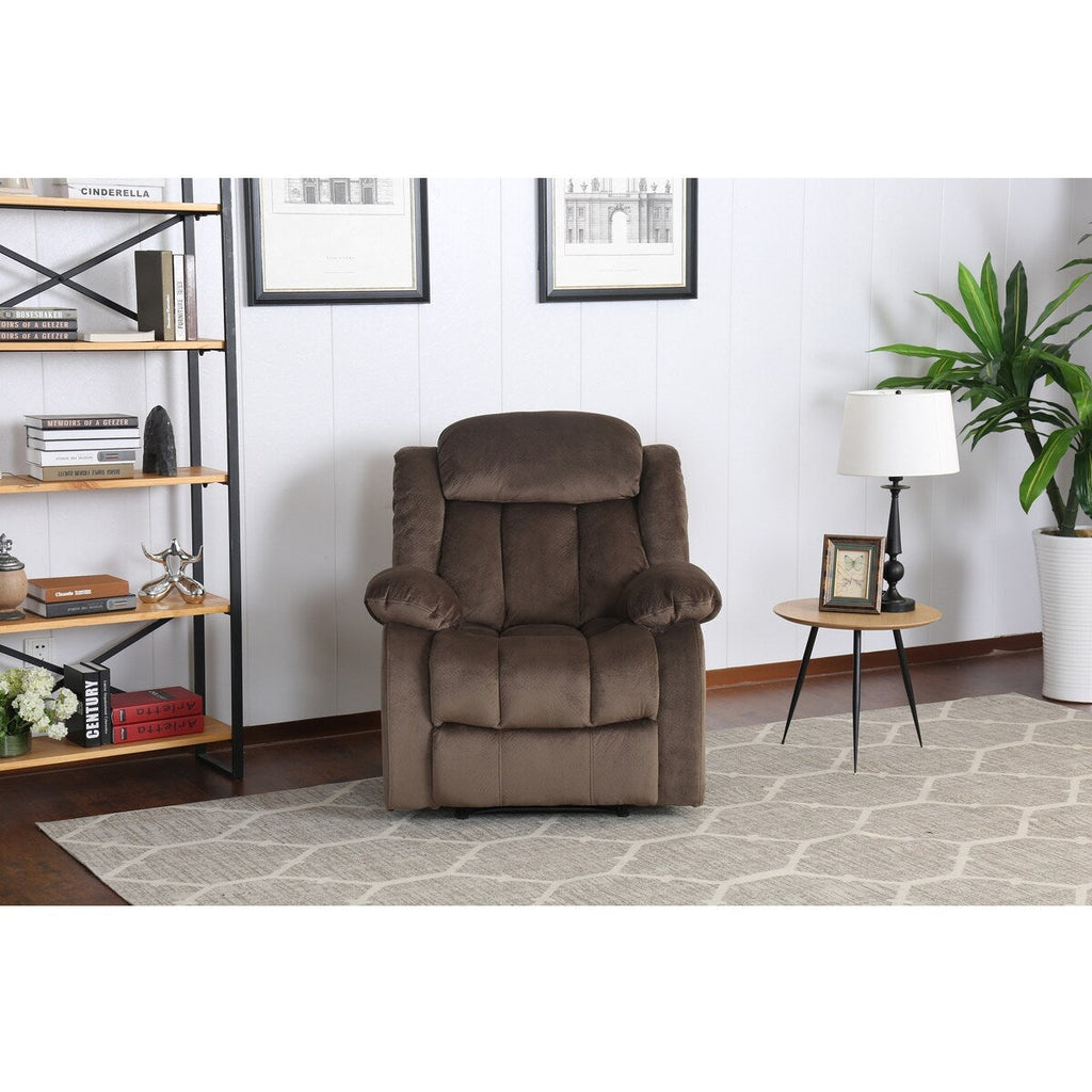 Fauteuil à bascule inclinable en tissu microsuède motif ours en peluche marron 41