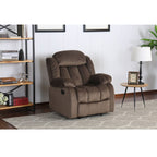 Fauteuil à bascule inclinable en tissu microsuède motif ours en peluche marron 41