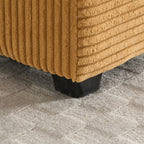 42.12 Canapé rembourré en velours côtelé + pouf